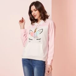 Dreaming Unicorn Pastel Pink Pullover Hoodie -Unicorn Fashion Dreaming Unicorn Pastel Pink Pullover Hoodie 3