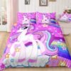 Elegant Purple Unicorn Stars Bedding Set 1 Elegant Purple Unicorn Stars Bedding Set -Unicorn Fashion Elegant Purple Unicorn Stars Bedding Set