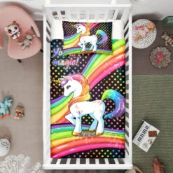 Dottie Elegant Unicorn Crib Bedding Set – Unicorn Nursery Baby Bedding