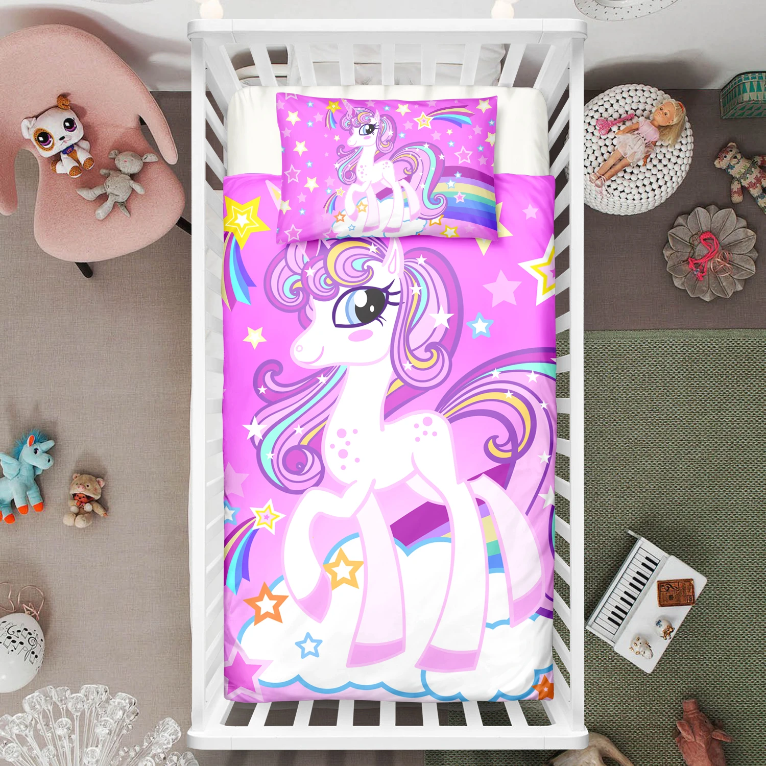 Rainbow “Yo Magic” Unicorn Crib Bedding Set – Unicorn Nursery Baby Bedding 2 Rainbow “Yo Magic” Unicorn Crib Bedding Set – Unicorn Nursery Baby Bedding