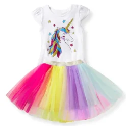 Unicorn Dresses For Princess -Unicorn Fashion Fancy Sequined Heart Designed Unicorn Dress for Girls Unicorn Party Rainbow Kids Dresses for Girls Princess 2