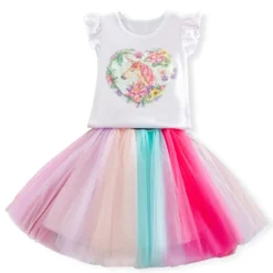 Unicorn Dresses For Princess -Unicorn Fashion Fancy Sequined Heart Designed Unicorn Dress for Girls Unicorn Party Rainbow Kids Dresses for Girls Princess 4
