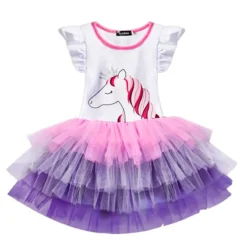 Unicorn Dresses For Princess -Unicorn Fashion Fancy Sequined Heart Designed Unicorn Dress for Girls Unicorn Party Rainbow Kids Dresses for Girls Princess 5