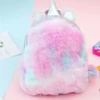 Hologram Tie-Dye Unicorn Plush Backpack -Unicorn Fashion Fashion Cute Sequins Animal Plush Backpack Cartoon Kawaii Bagpacks Leather Hologram Girls School Bags