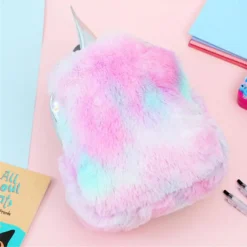 Hologram Tie-Dye Unicorn Plush Backpack -Unicorn Fashion Fashion Cute Sequins Animal Plush Backpack Cartoon Kawaii Bagpacks Leather Hologram Girls School Bags 2