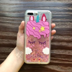 Pink Unicorn Cover For IPhone -Unicorn Fashion Fashion Pink Unicorn Pattern Liquid Quicksand Soft TPU Back Cover Phone Case For iPhone 6 6S 2