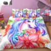 Floral Princess Unicorn Bedding Set 1 Floral Princess Unicorn Bedding Set -Unicorn Fashion Floral Princess Unicorn Bedding Set