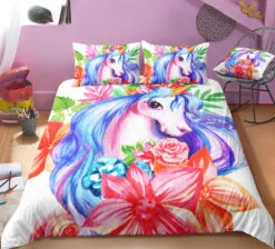 Floral Princess Unicorn Bedding Set