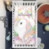 Floral Wreath Unicorn Crib Bedding Set – Unicorn Nursery Baby Bedding 2 Floral Wreath Unicorn Crib Bedding Set – Unicorn Nursery Baby Bedding -Unicorn Fashion Floral Wreath Unicorn Crib Bedding Set