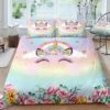 Flowers Dreaming Unicorn Bedding Set 1 Flowers Dreaming Unicorn Bedding Set -Unicorn Fashion Flowers Dreaming Unicorn Bedding Set