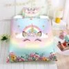Twin Girls Unicorn Bedding Set, Unicorn Bed Set, Unicorn Bed In A Bag -Unicorn Fashion Flowers Dreaming Unicorn Bedding Set Twin