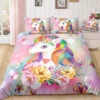 Flowers Majestic Unicorn Bedding Set -Unicorn Fashion Flowers Majestic Unicorn Bedding Set