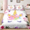 Flowers Unicorn Lash Bedding Set 1 Flowers Unicorn Lash Bedding Set -Unicorn Fashion Flowers Unicorn Lash Bedding Set