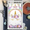 Flowers Unicorn Lash Crib Bedding Set – Unicorn Nursery Baby Bedding -Unicorn Fashion Flowers Unicorn Lash Crib Bedding Set