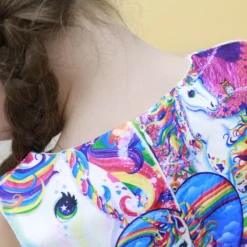 Girl Rainbow Unicorn Print Sleeveless Dress -Unicorn Fashion Girl Rainbow Unicorn Print Dress Sleeveless Kid Princess Floral Dress Cute Unicorn Children Licorne Pattern Birthday 4