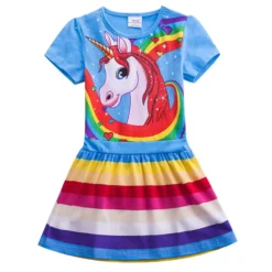 Unicorn Fashion 25 Unicorn Fashion -Unicorn Fashion Girls Unicorn Dress Costume 2019 Summer Children Cotton Cartoon Rainbow Unicorn Dress Baby Girls Casual Dresses 1
