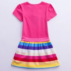 Girls Unicorn Summer Dress -Unicorn Fashion Girls Unicorn Dress Costume 2019 Summer Children Cotton Cartoon Rainbow Unicorn Dress Baby Girls Casual Dresses 4