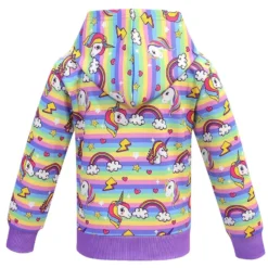 Zipper Rainbow Unicorn Jacket -Unicorn Fashion Girls Zipper Hoodies Cartoon unicorn Spring Casual Hoodies For Girls Full Sleeve Kids Coats Girls Sweatshirt 1