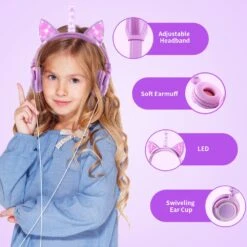 Glowing Purple Unicorn Headphones -Unicorn Fashion Glowing Purple Unicorn Headphones 4