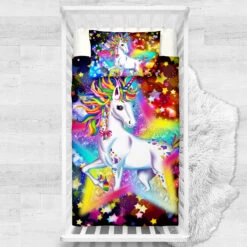 Glowing Stars Unicorn Crib Bedding Set – Unicorn Nursery Baby Bedding