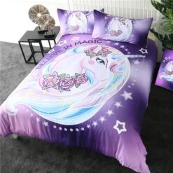 Unicorn Rose Floral Bedding Set