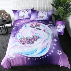 Unicorn Rose Floral Bedding Set -Unicorn Fashion HTB1hKnPbc vK1Rjy0Foq6xIxVXap