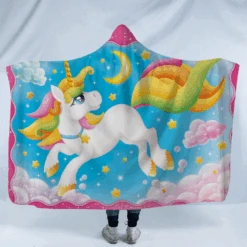 Cloudy Unicorn Hooded Blanket