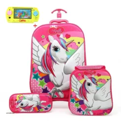 Hot 3PCS/set 3D Unicorn Travel Suitcase