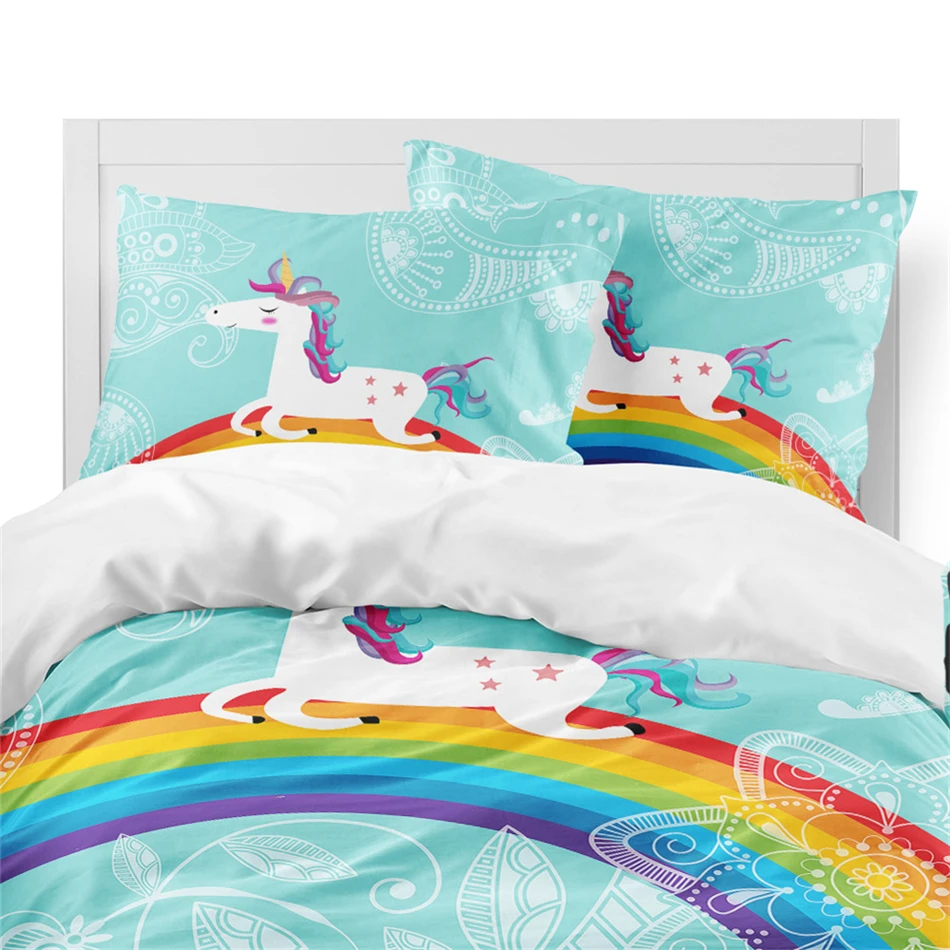 Colorful Rainbow Unicorn Bedding Set 4 Colorful Rainbow Unicorn Bedding Set - Image 2