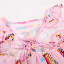 Floral Unicorn Princess Dress -Unicorn Fashion Kids Floral Rainbow Dress Unicorn Party Girls Princess Dress Fancy Girls Ruffle Dress Children Girls Unicorn 3