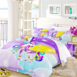 Princess 3D Flying Unicorn Duvet Cover Set 10 Princess 3D Flying Unicorn Duvet Cover Set -Unicorn Fashion Kids Princess Bedding 3D Flying Unicorn Duvet Cover Set Colorful Cartoon Bedding Cover Twin Full Queen 2