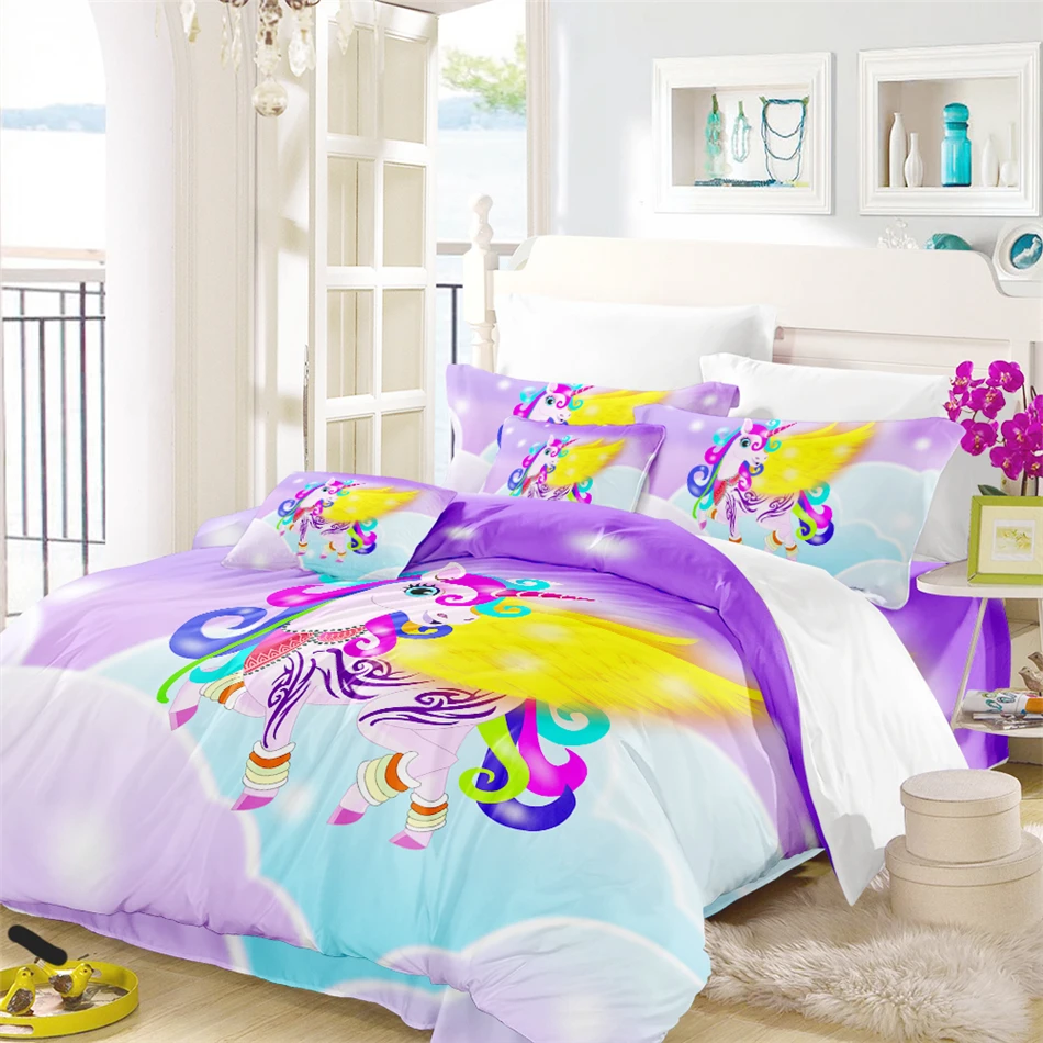 Princess 3D Flying Unicorn Duvet Cover Set 5 Princess 3D Flying Unicorn Duvet Cover Set - Image 3