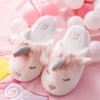 Kids Unicorn Plush Slippers -Unicorn Fashion Kids Slippers Girls Unicorn Shoes Children Winter Warm Home Shoes Boys Animal Funny Cotton Fur Indoor