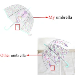 Unicorn Transparent Umbrella -Unicorn Fashion Kids Unicorn Umbrella Cute Transparent Umbrellas Apollo Semi Automatic Cartoon Penguin Children Umbrella Drop Shipping 2