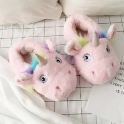 Unicorn Kid Plush Slippers -Unicorn Fashion Kids slippers girls unicorn home slippers for children flip flops boy baby cute plush slippers winter 2