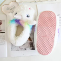 Unicorn Kid Plush Slippers -Unicorn Fashion Kids slippers girls unicorn home slippers for children flip flops boy baby cute plush slippers winter 3