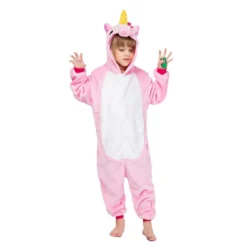 Unicorn Kids Children’s Pajamas Onesies -Unicorn Fashion Kigurumi Children s Pajamas for Boys Girls Unicorn Kids Onesies Animal Winter Warm Pajamas Pegasus Children 4