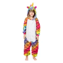 Unicorn Kids Children’s Pajamas Onesies -Unicorn Fashion Kigurumi Children s Pajamas for Boys Girls Unicorn Kids Onesies Animal Winter Warm Pajamas Pegasus Children 5