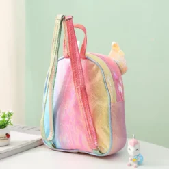 Unicorn Transparent Glitter Backpack With Wings -Unicorn Fashion Kindergarten School Bag for Girls Backpack Mini Bags Fashion Laser Backpack Kids Bookbag Cute Toddler Children 2