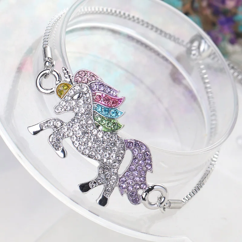 Unicorn Silver Color Alloy Pendant Chain Bracelet 3 Unicorn Silver Color Alloy Pendant Chain Bracelet