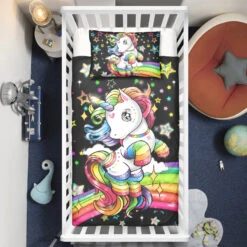 Magical Unicorn Rainbow Nursery Crib Bedding Set – Unicorn Nursery Baby Bedding