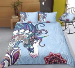Blue Mandala Unicorn Bedding Set
