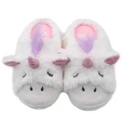 Girls Plush Unicorn Slippers -Unicorn Fashion Millffy Unicorn Slippers Indoor Outdoor Sneakers Cozy Plush Shoes Woman Slippers Cute Fluffy Girls Slippers 2