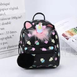Mini Unicorn Leather Children School Bags -Unicorn Fashion Mini Small Backpack Leather Children School Bags Cute Cartoon Unicorn Girls Backpack Kindergarten Preschool Backpack for