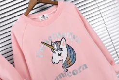Mother And Daughter Unicorn Sweatshirt -Unicorn Fashion Mother And Daughter Clothes Unicorn Velvet Family Look Mommy And Me Sweatshirt Clothes Mom Daughter Family 3