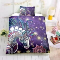 Mysterious Mandala Unicorn Bedding Set -Unicorn Fashion Mysterious Mandala Unicorn Bedding Set Twin