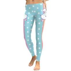 Digital Print Star Rainbow Unicorn Leggings Woman Pants