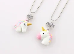 2Pcs/Set Unicorn Pendant Necklaces Chain For Children -Unicorn Fashion NEW Design 2Pcs Set Unicorn Pendant Necklaces For Children Boys and girls Best Friends Friendship Necklace 3