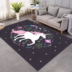 Unicorn Art Themed Large Rug