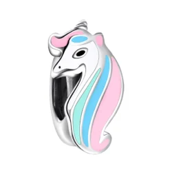 Lucky Unicorn Colorful Beads Fit Bracelet -Unicorn Fashion New 925 Sterling Silver lucky Unicorn Licorne Colorful Enamel spacer stopper beads Fit Original Pandora Charm 2